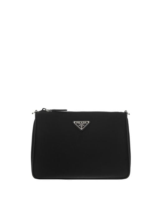 Prada Black Shoulder Bag Re-Nylon Recycled Polyamide for men