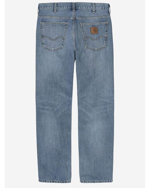 Carhartt Blue Jeans Marlow Edgewood Cotton Trousers for men
