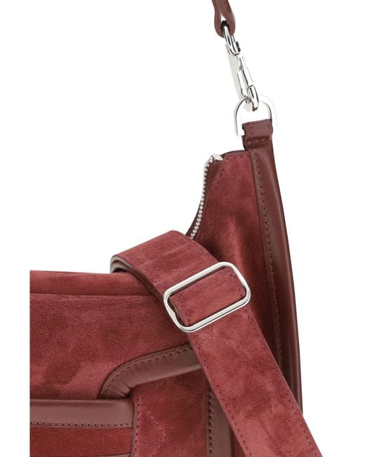 Pierre Hardy Red Alpha Day Miss Leather Shoulder Bag Suede Calf Carmine Burgundy Bos Taurus