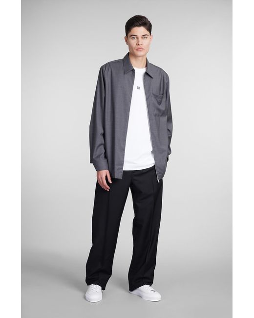 Givenchy Gray Shirt In Grey Wool for men