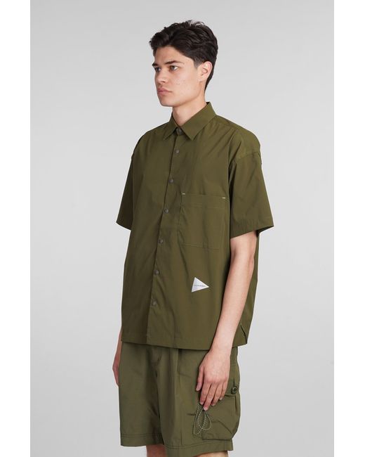 And Wander Shirt In Green Polyester for men