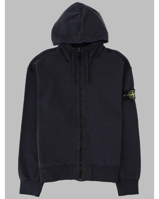 Stone Island Black Sweatshirt With Logo Patch Cotton Sweatshirts for men