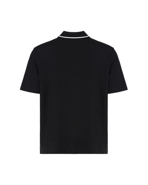 Dolce & Gabbana Black Cotton-Piqué Polo Shirt for men