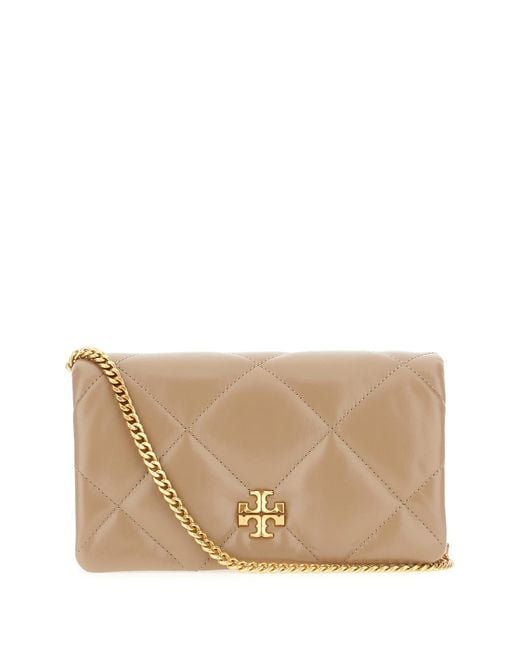 Tory Burch Natural Cappuccino Nappa Leather Kira Crossbody Bag