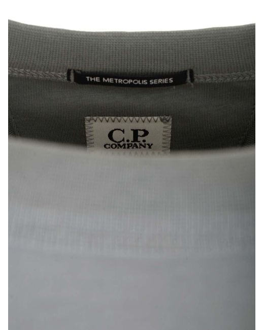C P Company Gray Logo Cotton Sweatshirt for men