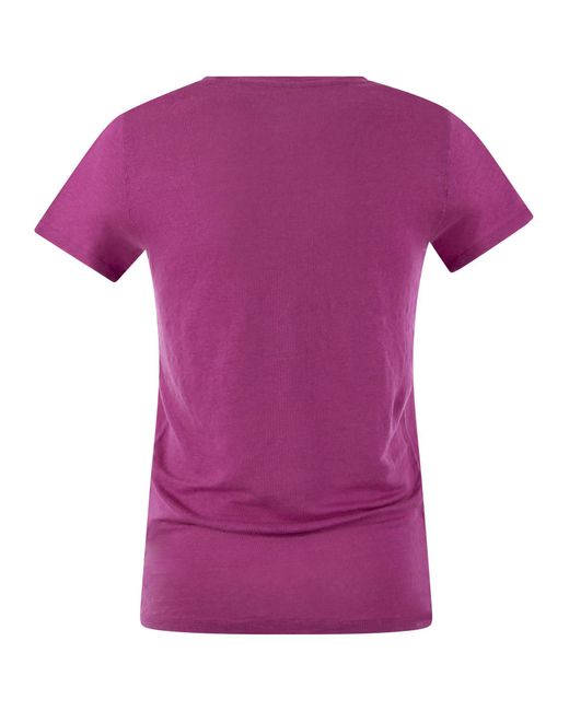 Majestic Filatures Purple Crew-Neck T-Shirt
