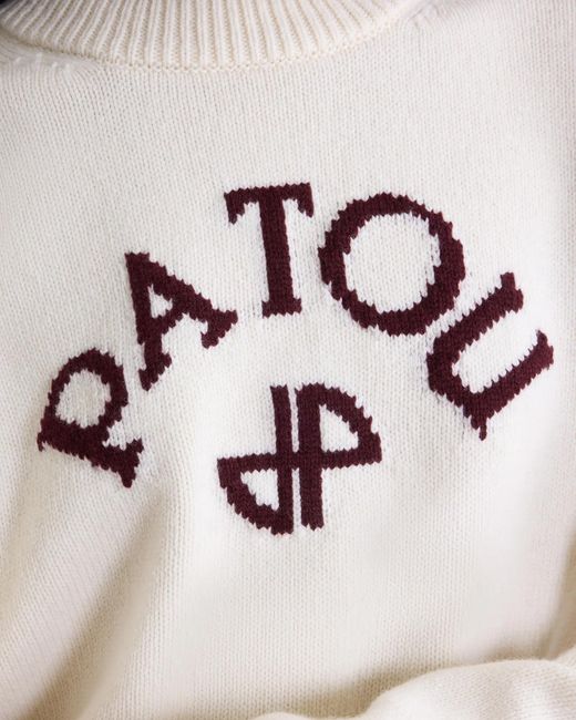 Patou White Logo And Jp Monogram Intarsia Jumper