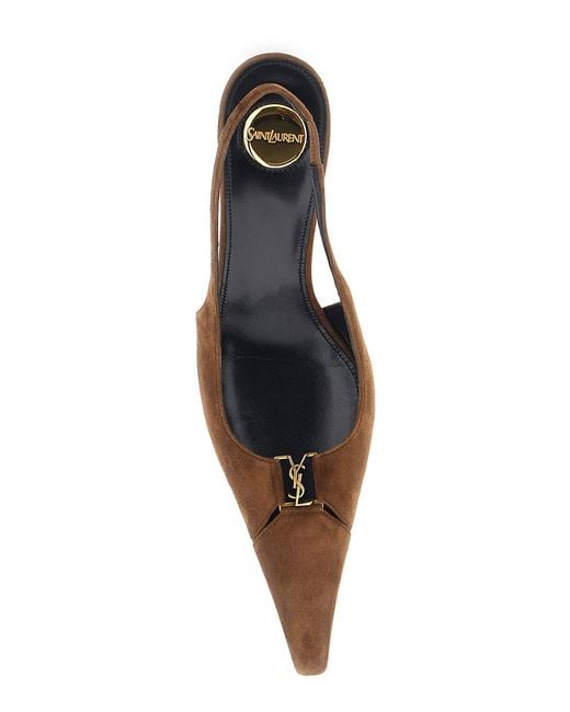 Saint Laurent Brown Heels Babylone 75 Leather Upper