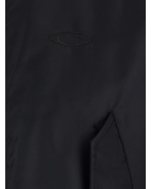 Balenciaga Black Bomber Jacket High Collar Polyamide Coat