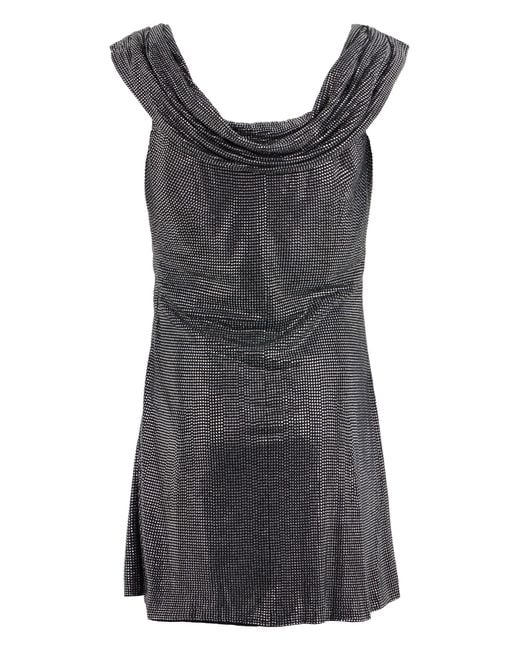 GIUSEPPE DI MORABITO Gray Mini Dress With Rhinestones, Viscose