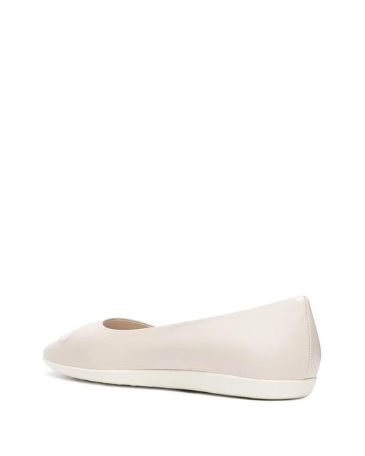 Ferragamo White Ferragamo Gancini Ballerina Shoes