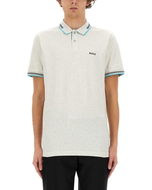 BOSS by HUGO BOSS Polo With Logo in White for Men | Lyst