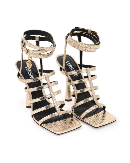 Versace Metallic Lycia Structure Sandals