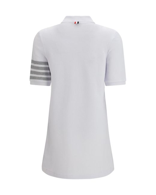 Thom Browne White Piqué Polo Dress Cotton