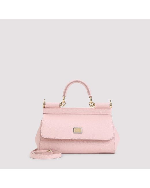 Dolce & Gabbana Pink Dolce & Gabbana Small Sicily Top Handle Bag