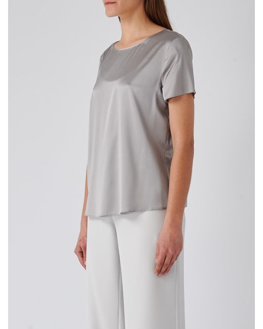 Emporio Armani Gray Silk Top-Wear