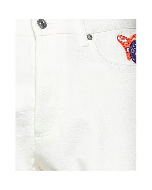 Dior White Kennyscharf Patches Jeans for men