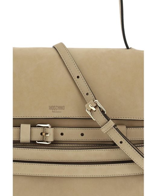 Moschino White Handbag Tie Me Calf Leather Handbags
