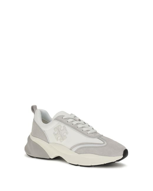 Tory Burch White Good Luck Sneakers Bianco Fossil Stone