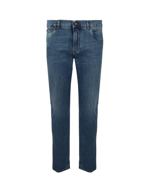 Dolce & Gabbana Mid Blue Wash Slim-fit Stretch Jeans for men