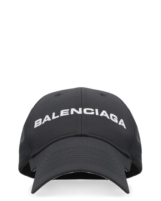 Balenciaga Black Logo Baseball Cap Polyester Hat for men