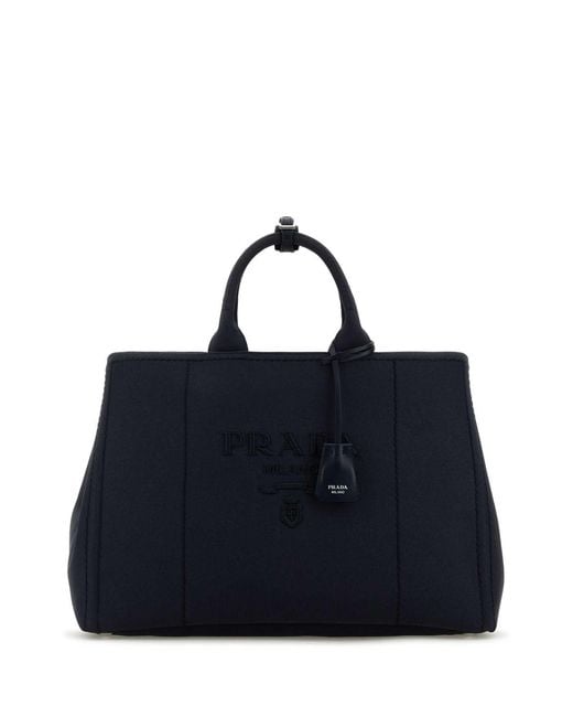 Prada Blue Canvas Shopping Bag for men