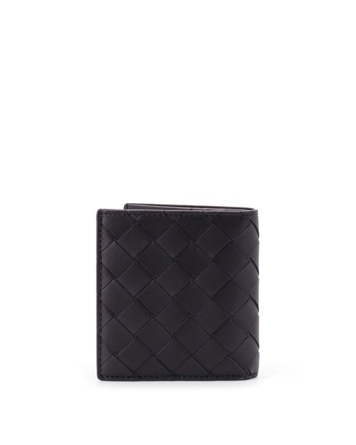 Bottega Veneta Blue Leather Wallet With Intrecciato Motif for men
