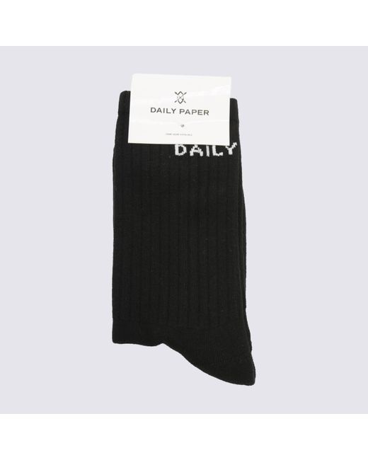 Daily Paper Black And Cotton Blend Socks for men