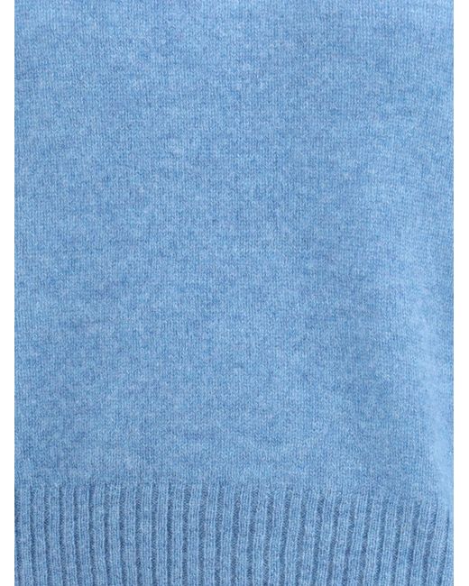 Marni Blue Long-Sleeved Crewneck Sweater Kashmir/Capra Hircus