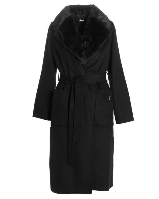 Liu Jo Double-breasted Coat With Removable Padding in Black | Lyst