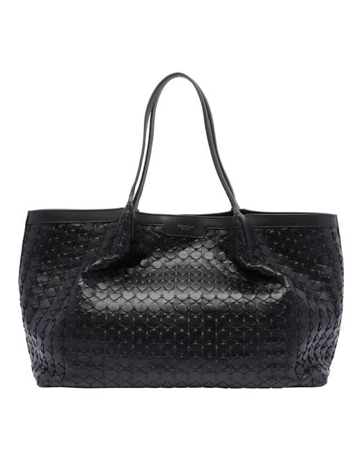 Serapian Black Secret Mosaic Tote Bag for men