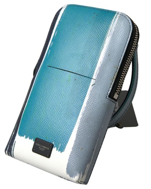 Dolce & Gabbana Blue Leather Purse Crossbody Sling Phone Bag And for men