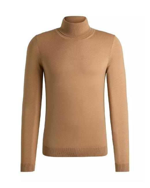 Boss Blue Musso Turtleneck Sweater Clothing Knitwear for men