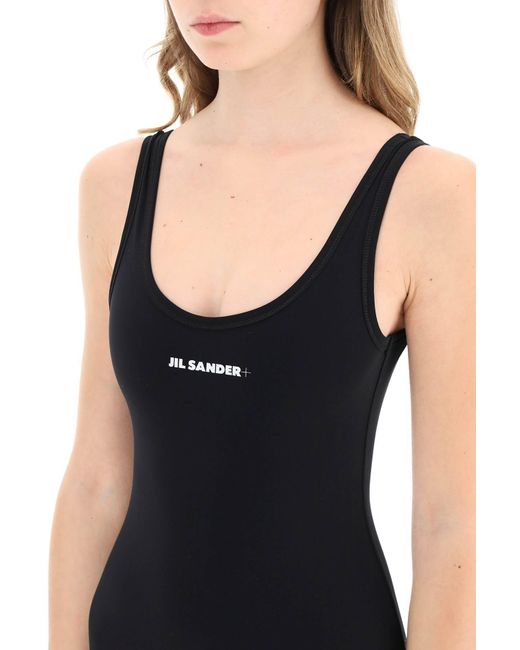 Jil Sander Black One-piece Swimsuit With Logo