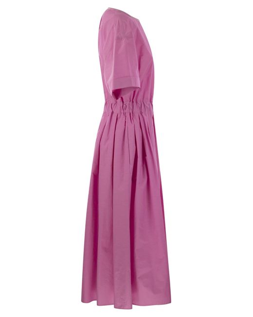 Peserico Purple Cotton-blend Dress With Light Stitch