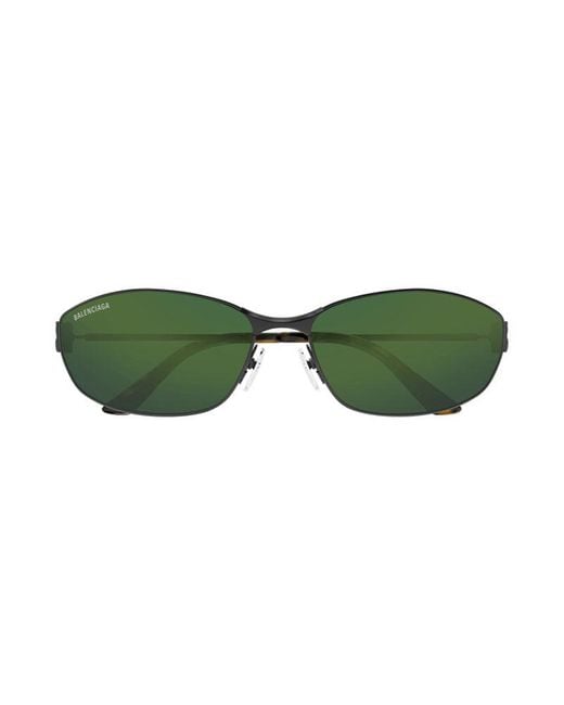 Balenciaga Green Sunglasses Cat Eye Full Rim, Frame And Mirror Lens Bb0336S005