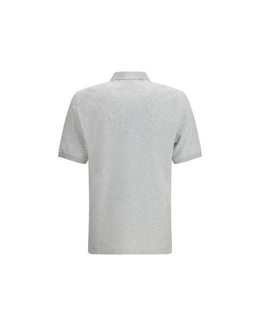 Brunello Cucinelli Gray Cotton Polo Shirt for men
