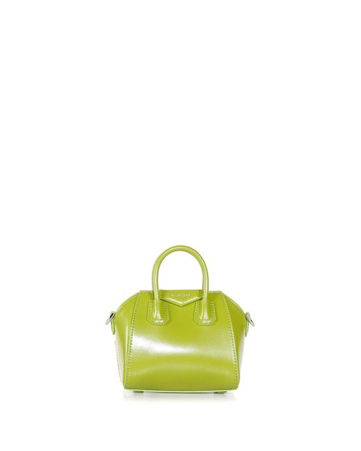 Givenchy Yellow Micro Antigona Bag In Leather