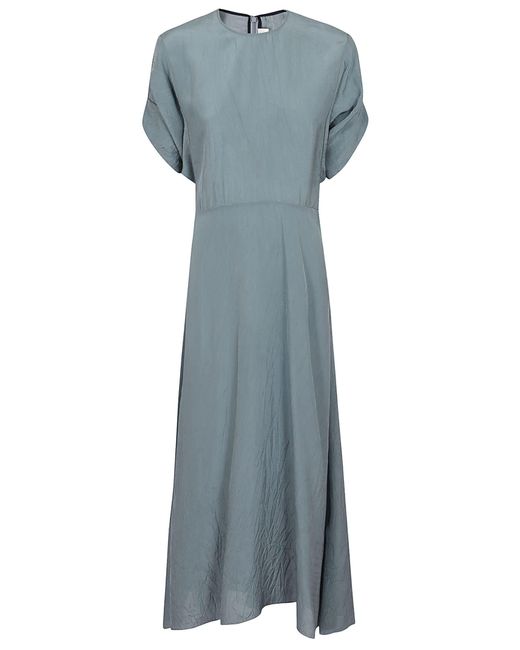 Victoria Beckham Gray Cut Out Shoulder Midi Dress