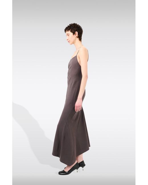 Our Legacy Brown Naiad Dress Chocoalte Lyocell Long Dress With Flared Bottom
