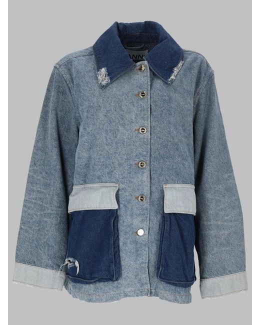 Ganni Blue Jacket Patchwork