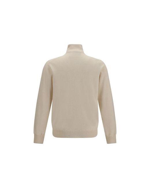 Brunello Cucinelli Natural Beige Cashmere Turtleneck for men