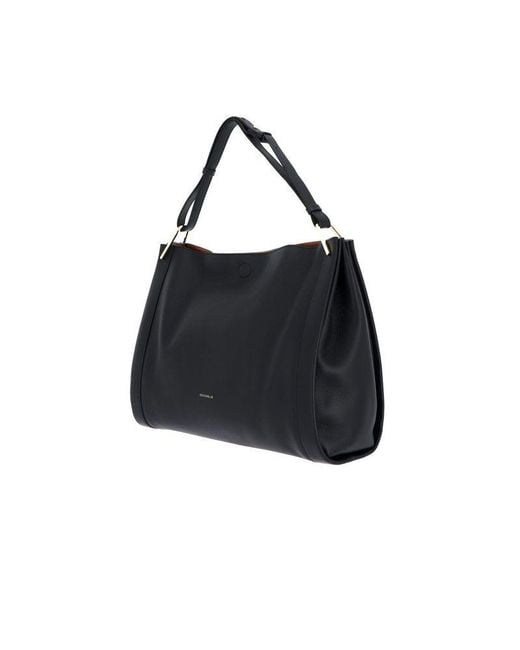 Coccinelle Black Shoulder Bag- Cow Leather Shoulder-Bags