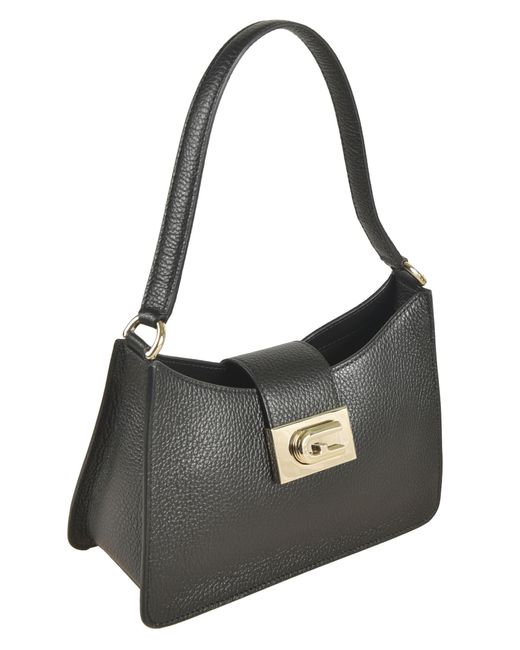Furla Black Snap-lock Shoulder Bag