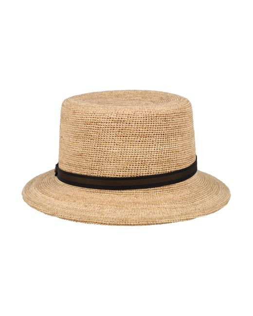 Borsalino Natural Fine Raffia Crochet Bucket Hat for men