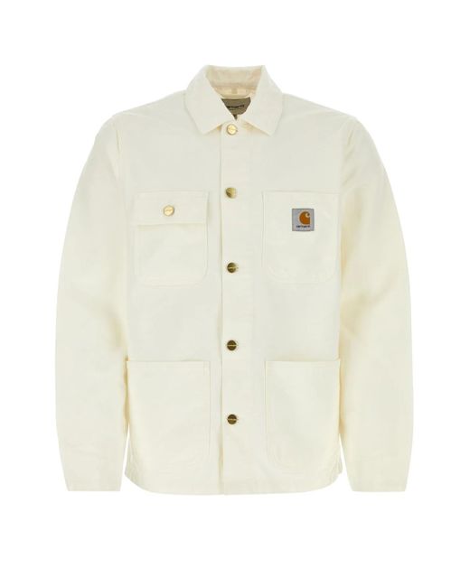 Carhartt White Cotton Detroit Jacket for men