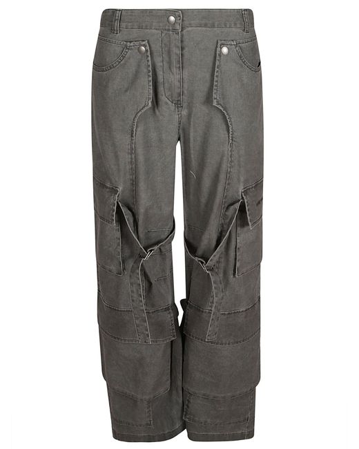 Acne Gray Straight Cargo Trousers