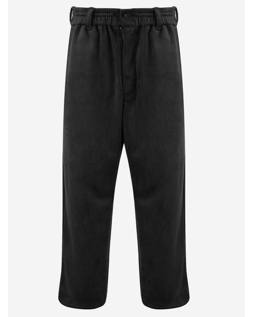 Adidas Black Stretch Velvet Trousers Recycled Polyester/Elastane for men