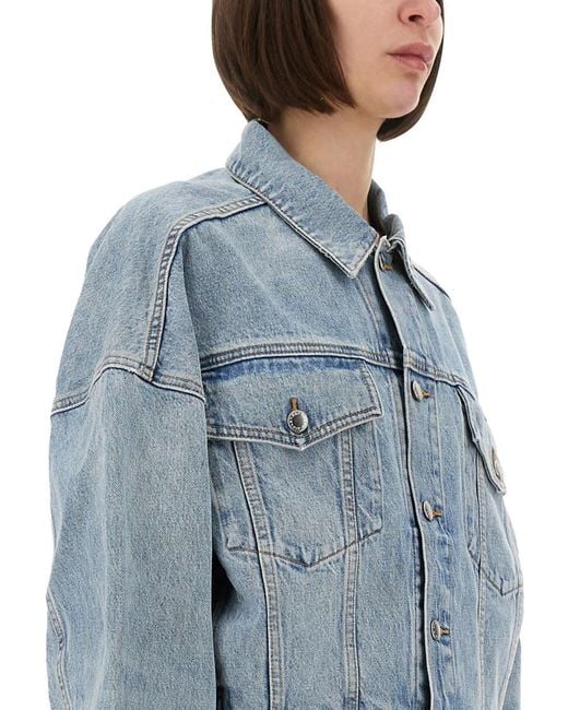 Alexander Wang Blue Boxy Fit Denim Trucker Jacket