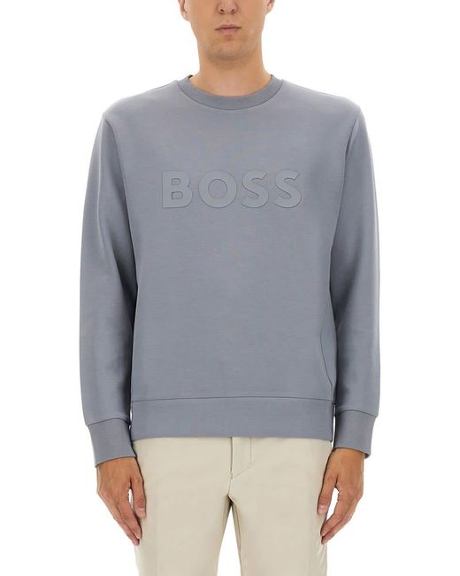 Boss Gray Sweatshirt With Logo for men